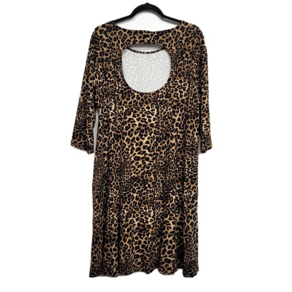 NEW Torrid 2 Betsey Johnson Leopard Ponte Skater Dress With Back Cutout 2X 18 20 - Picture 8 of 11